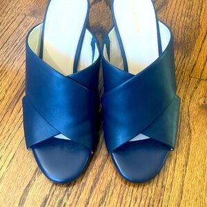 ❤️LIKE-NEW Cole Haan Dakota Crisscross Block-Heel / Navy Blue Sandal / Size 7B